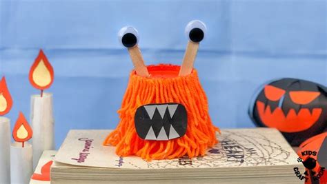 Paper Cup Hairy Monster Craft - Kids Craft Room