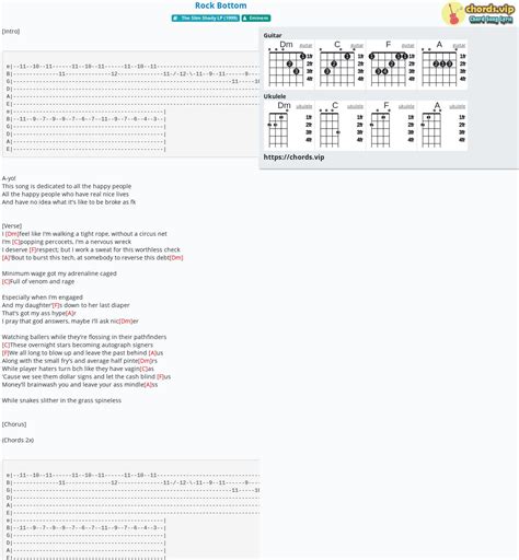 Chord: Rock Bottom - tab, song lyric, sheet, guitar, ukulele | chords.vip