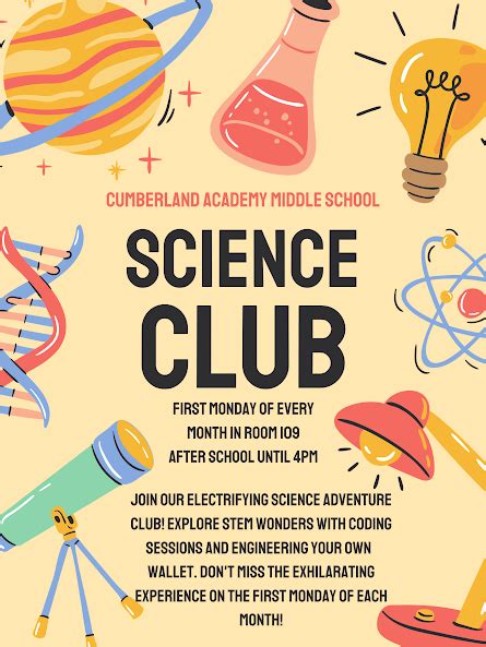 Join Our Science Club Cumberland Academy Middle School