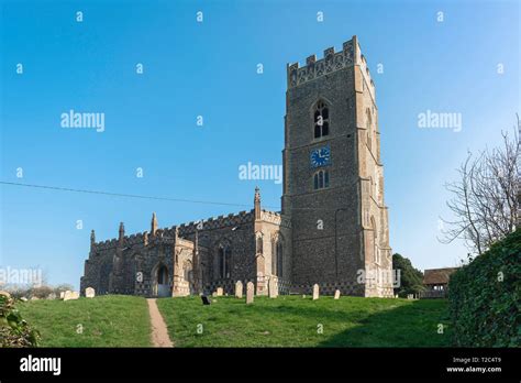 Kersey Church Suffolk UK, view of the 14th century St Mary's Church in ...