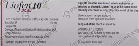 Liofen Xl Mg Capsule Uses Side Effects Price Dosage