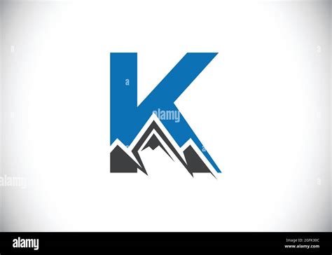 Initiale K Monogramme Alphabet Avec Le Pic De Montagne Symbole Du Logo