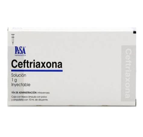 CEFTRIAXONA 1GR 10ML SOL INY IV C 1 PIS