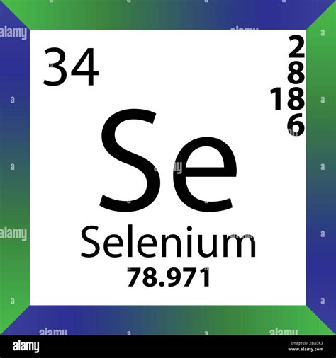 Se Selenium Chemical Element Periodic Table Single Vector Illustration Colorful Icon With