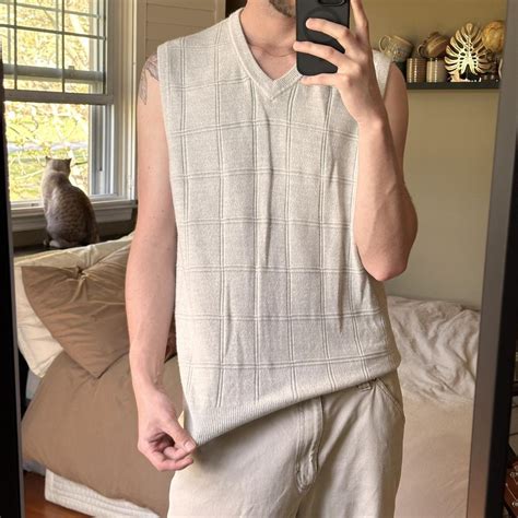 Cream Dockers Sweater Vest Depop