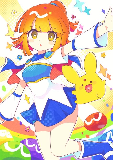 Arle Nadja Puyo And Carbuncle Puyopuyo Drawn By Offbeat Danbooru