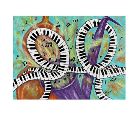 Jazz Trio Art Print Colorful Art For The Music Lover Sax Etsy