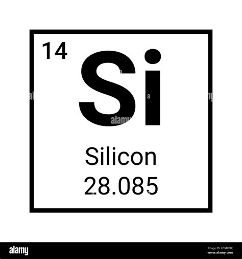 Silicon chemical periodic element vector sign symbol illustration ...