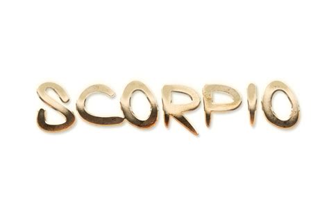 Golden Zodiac Sign Scorpio Typography Text Effects Art With