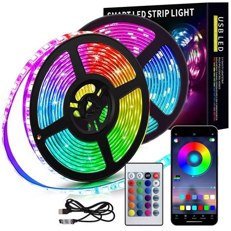 Taśma Led 5M Rgb 5050 Pilot Bluetooth Aplikacja Zestaw DomowyŚwiat