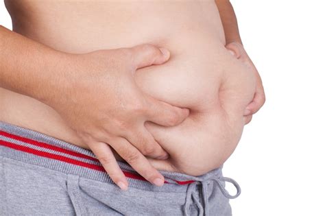 Premium Photo Abdominal Surface Of Fat Person On White Background