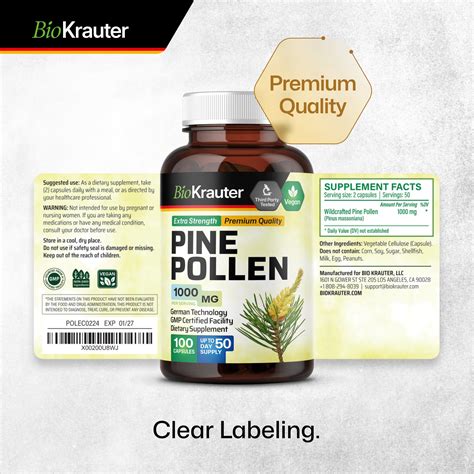 Pine Pollen Powder Capsules Organic Pine Pollen Capsules For Men And Women