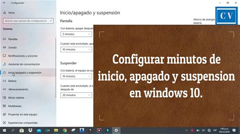 Configuraci N Inicio Apagado Y Suspensi N En Windows Youtube