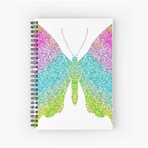 Rainbow Glitter Sparkle Butterfly Spiral Notebook For Sale By Jwyly12 Redbubble