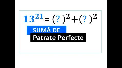 Olimpiada Sumă De Pătrate Perfecte Clasa 5 Youtube