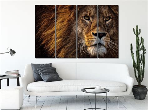 Lion Canvas Wall Art Lion Wall Art African Lion Canvas Print Etsy