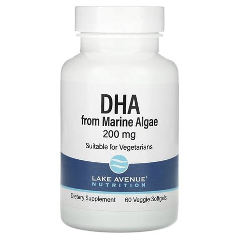 Lake Avenue Nutrition Dha From Marine Algae Mg Vegetarian Omega