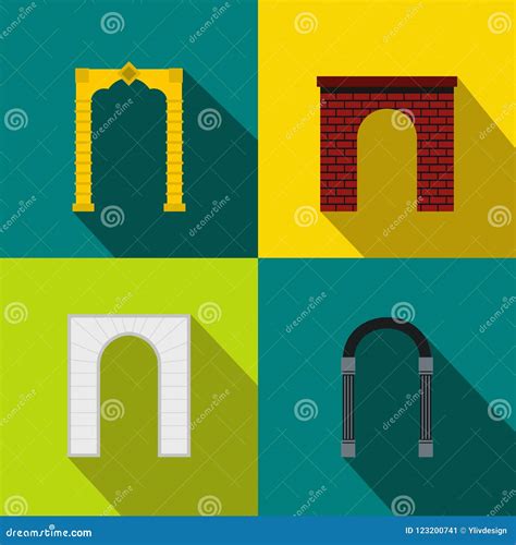 Sistema De La Bandera Del Arco Estilo Plano Stock de ilustración