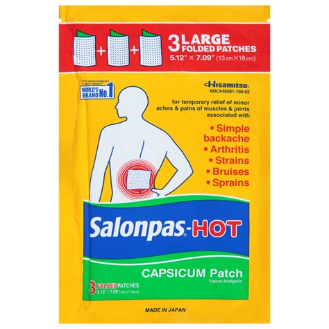 Save On Salonpas Hot Capsicum Patch Large Value Pack Order Online