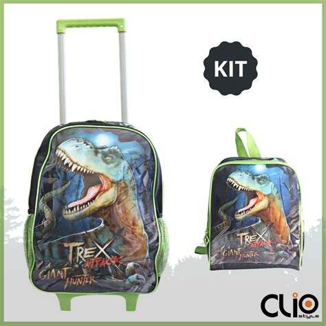 Kit Material Escolar Dinossauro T Rex Completo Escorrega O Pre O