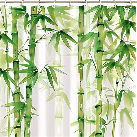 Serene Bamboo Oasis Watercolor Shower Curtain Refresh Your Bathroom