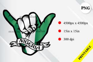 Nigeria Shaka Hand Flag Graphic By Rahallus Ntx Creative Fabrica