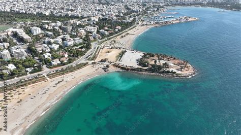 Aerial Drone Photo Of Seaside Touristic Area With Paradise Beaches And