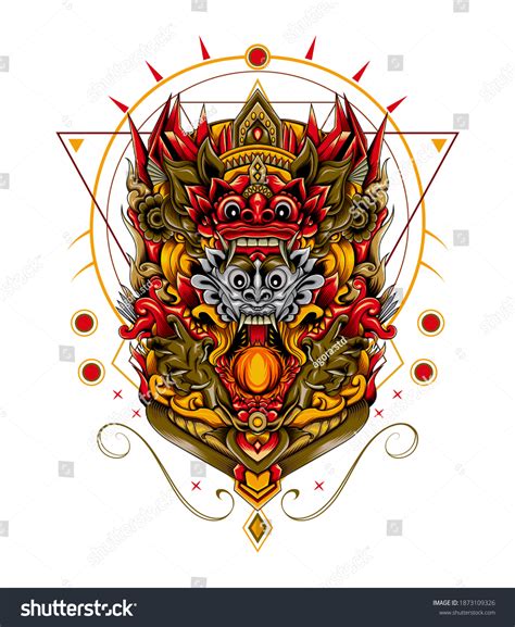 Barong Gandrung Culture Javanese Indonesian Culture Stock Illustration