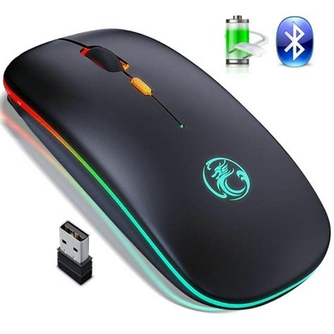 HYFAI Dual Mode USB 2 4Ghz Wireless Mouse Bluetooth 5 0 Rechargeable