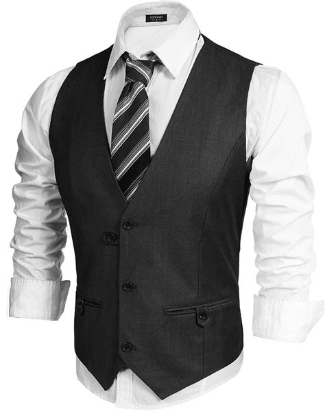 Coofandy Mens Business Suit Vest Casual Layered Slim Fit Wedding Vests