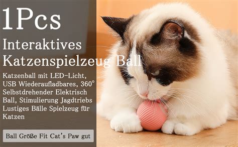 HENGBIRD Katzenspielzeug Elektrisch Ball Mit LED Licht USB