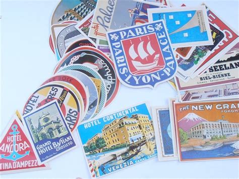 Vintage Travel Stickers Retro Travel Labels Art Deco Luggage | Etsy ...