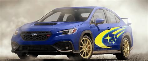 2022 Subaru Wrx Sti Imagined With Rally Inspired Blue Paint And Gold