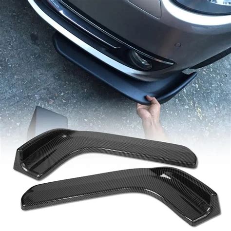 Pair Of Universal Car Modified Front Bumper Canard Lip Splitter Fins