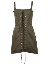 WornOnTV Renees Olive Green Corset Dress On Run The World Bresha