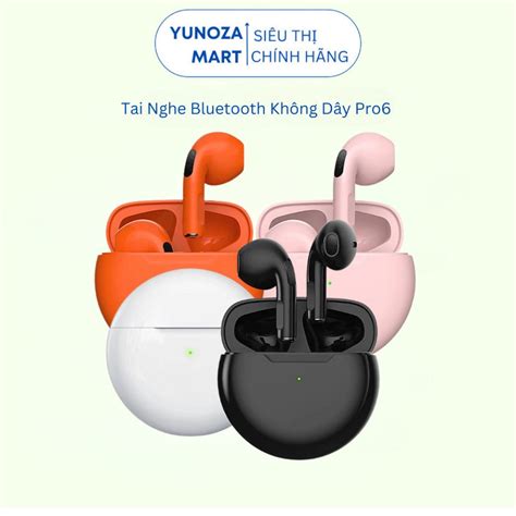 Tai Nghe Bluetooth Không Dây Pro 6 TWS Kèm Micro Hỗ Trợ Tập Thể Thao