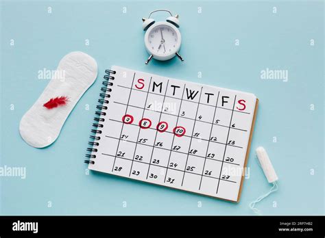 Period Calendar Feminine Products Stock Photo Alamy