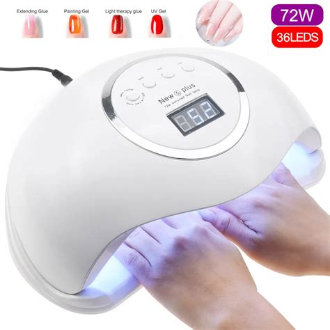 72w New 5 Plus Uv Lamp Led Nail Lamp Nail Dryer For All Gels Polish Sun