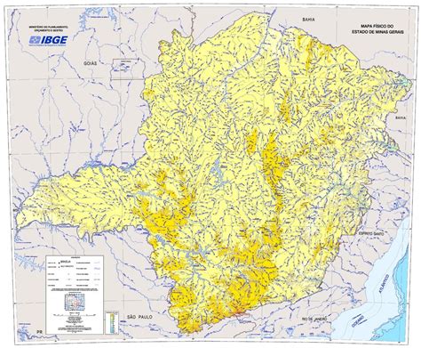 Physical Map Of The State Of Minas Gerais Brazil Full Size Gifex