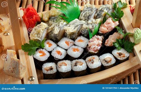 Assorted Sushi Rolls Stock Photo Image Of Shrimp Tradition