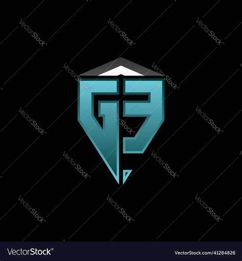 Ge logo shield blue light style design Royalty Free Vector