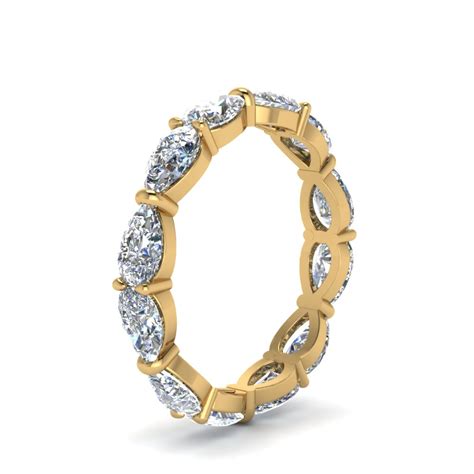 Pear Shaped Diamond 3 Carat Eternity Band In 14k Yellow Gold Fascinating Diamonds