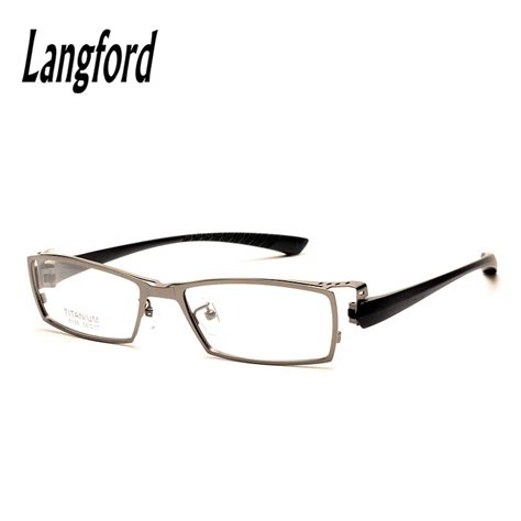 Langford Brand Big Face Man Pure Titanium Eyeglasses Frame Optical Tr90 Legs Plain Glasses