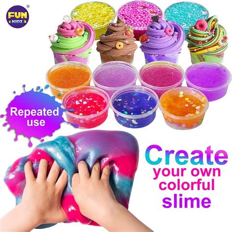 33 Cups Jumbo Slime Kit for Kids, FunKidz Premade Ultimate Slime Pack ...