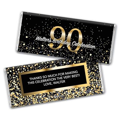 Milestone 90th Birthday Candy Favors Personalized Hershey S Chocolate Bar And Wrapper