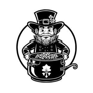 Leprechaun With Pot Of Gold - SVG Download for Cricut, Silhouette