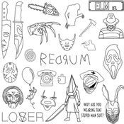 Minimalist Temporary Tattoo Flash Sheet Set Of 35 Small Tattoos Etsy