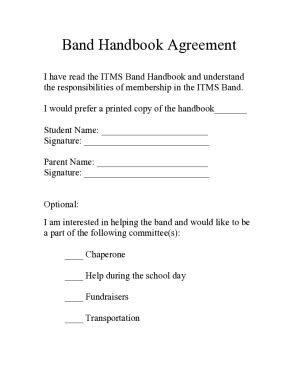 Fillable Online TCN Band Handbook And Agreement Form Fax Email Print