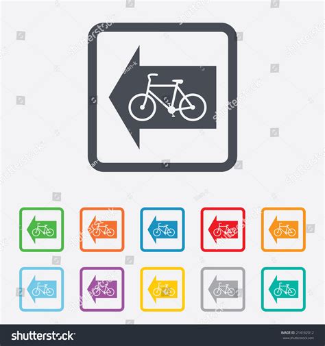 Bicycle Path Trail Sign Icon Cycle Stock Vector Royalty Free 214162012