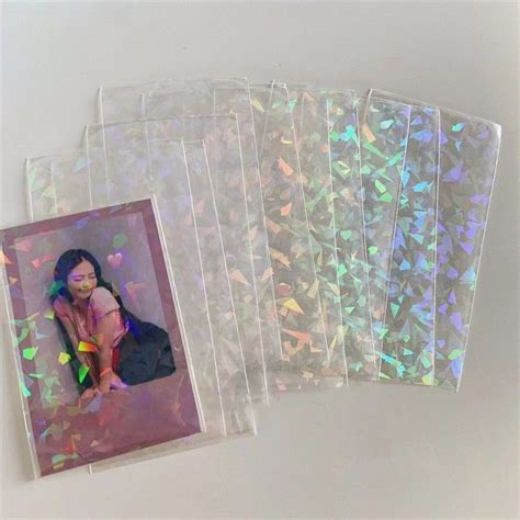 50pcspack Toploader Thick Photocard Protector Laser Flashing Case Card